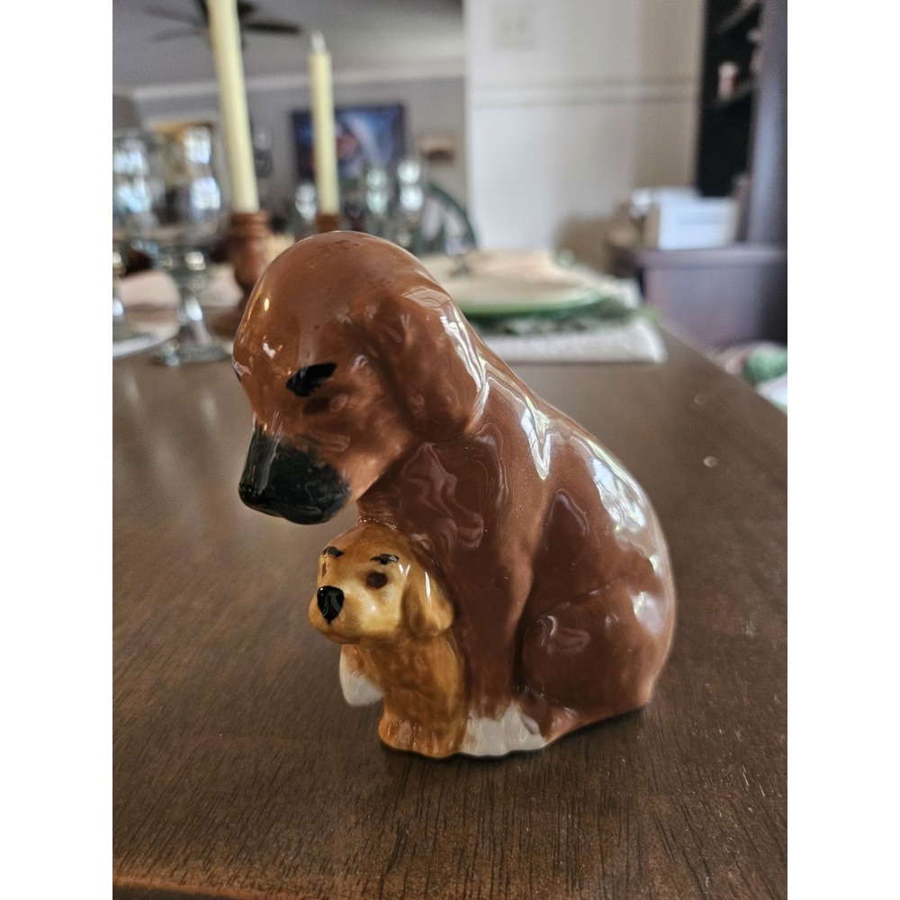 Vintage Ceramicβ Dog And Puppy